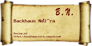 Backhaus Nóra névjegykártya