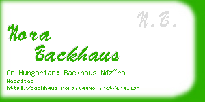 nora backhaus business card